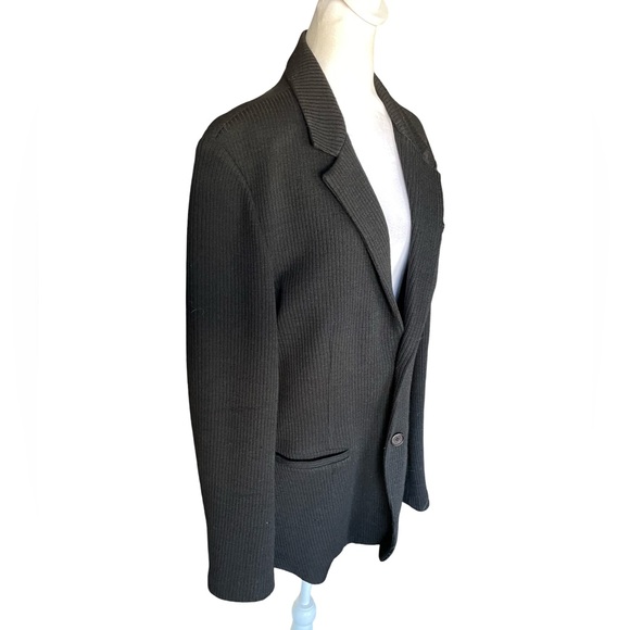 Armani Exchange Black Men's 100% Virgin Wool Knit Blazer Jacket Size Large - Picture 6 of 14
